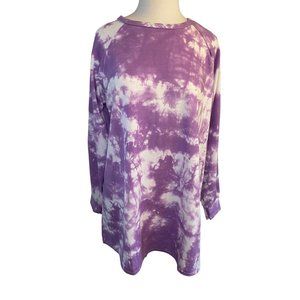 Misguided Oversized Purple Tie Dye Tunic Women's US 6